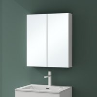 Mai&mai - Spiegelschrank mit 2 Spielgeltüren Badezimmerschrank Hängeschrank Badezimmerspiegel BxTxH 60x15x70 cm Weiß matt Spiegelschrank-02 von MAI & MAI