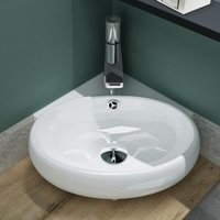 Mai&mai - Waschbecken Aufsatzwaschbecken Hängewaschbecken Klein Waschschale aus Keramik Weiß mit Nano-Beschichtung für das Badezimmer und Gäste-WC von MAI & MAI