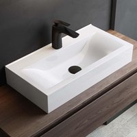Mai&mai - Waschbecken Aufsatzwaschbecken Hängewaschbecken aus keramik in Weiß mit Nano-Beschichtung/Lotus-Effekt, Rechteckig bth: 60x31x10cm Mai&mai - Waschbecken Aufsatzwaschbecken Hängewaschbecken aus keramik in Weiß mit Nano-Beschichtung/Lotus-Effekt, Rechteckig bth: 60x31x10cm von MAI & MAI