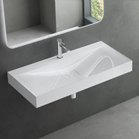 Waschbecken Col810 Hänge-Waschtisch Aufsatz-Waschschale Mineralguss Weiß 1 Armaturenloch recht-eckig Breite: 60 cm - Mai&mai Waschbecken Col810 Hänge-Waschtisch Aufsatz-Waschschale Mineralguss Weiß 1 Armaturenloch recht-eckig Breite: 60 cm - Mai&mai von MAI & MAI