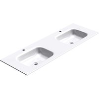 Mai&mai - Waschbecken Einbauwaschbecken Doppelbecken Mineralguss Waschtisch Waschplatz große Ablagefläche rechteckig Breite: 144cm Col04 von MAI & MAI