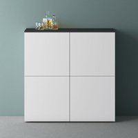 Möbel Kommode Aufbewahrungsschrank mit 4 Türen in Anthrazit matt + Weiß matt Sideboard Schrank Mehrzweckschrank bth: 100x36,4x98 cm Schrank04 von MAI & MAI