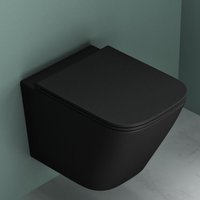 Mai&mai - Spülrandlos Wand-WC Hänge-WC Toilette inkl. Softclose WC-Sitz Absenkautomatik Hänge-Toilette easyclean Schwarz matt Aachen112 Mai&mai - Spülrandlos Wand-WC Hänge-WC Toilette inkl. Softclose WC-Sitz Absenkautomatik Hänge-Toilette easyclean Schwarz matt Aachen112 von MAI & MAI