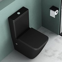 Stand-WC 112T aus Keramik spülrandloses-WC matt schwarz 36x63x82cm bodenstehende-Toilette inkl.Spülkasten - Mai&mai von MAI & MAI