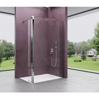 Walk-In Duschwand für Dusche Duschabtrennung 60x200cm 8mm Klarglas mit 30cm Nebenteil ESG-Sicherheitsglas mit Nanobeschichtung Rechteckiger von MAI & MAI