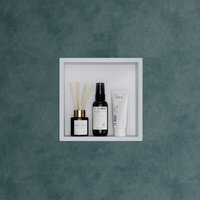 Wandnische Duschnishe 30cm x 30cm x 8,3cm Weiß Duschregal befliesbar aus Edelstahl einfache Montage im Bad MBK01 - Mai&mai von MAI & MAI