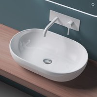 Waschbecken Aufsatzwaschbecken Keramik in weiß mit Nano-Beschichtung Brüssel322 - Mai&mai von MAI & MAI