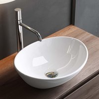 Waschbecken Aufsatzwaschbecken Waschschale aus Keramik mit Nano-Versiegelung in Glänzend Weiß matt Brüssel205 - Mai&mai von MAI & MAI