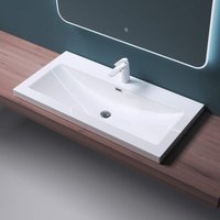 Mai&mai - Waschbecken Einbauwaschbecken Waschschale Waschtisch Mineralguss Weiß Rechteckig 1 Armaturenloch Überlauf-Funktion Breite: 100cm Col01 Mai&mai - Waschbecken Einbauwaschbecken Waschschale Waschtisch Mineralguss Weiß Rechteckig 1 Armaturenloch Überlauf-Funktion Breite: 100cm Col01 von MAI & MAI