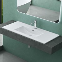 Waschbecken Einbauwaschbecken Waschtisch Weiß glänzend aus Keramik 101x47x18cm inkl. Nano-Beschichtung Rechteckig Brüssel911 - Mai&mai Waschbecken Einbauwaschbecken Waschtisch Weiß glänzend aus Keramik 101x47x18cm inkl. Nano-Beschichtung Rechteckig Brüssel911 - Mai&mai von MAI & MAI