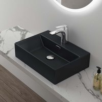 Waschbecken keramik Aufsatzwaschbecken Hängewaschbecken Waschtisch mit Nano-Bechichtung bth: 51x36x13cm Schwarz Matt Brüssel206 - Mai&mai Waschbecken keramik Aufsatzwaschbecken Hängewaschbecken Waschtisch mit Nano-Bechichtung bth: 51x36x13cm Schwarz Matt Brüssel206 - Mai&mai von MAI & MAI