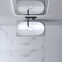 Waschbeckenauflage 50x160cm inkl. Edelstahlkonsolenträger Waschtischhalter gebürstet Greige - Mai&mai von MAI & MAI