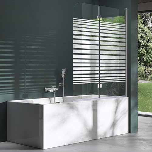 Mai & Mai Duschwand für Badewanne Badewannenwand faltbar 180° Sicherheitsglas mit NANO 120x140cm Badewannentrennwand Badewannenaufsatz teilsatiniert Mai & Mai Duschwand für Badewanne Badewannenwand faltbar 180° Sicherheitsglas mit NANO 120x140cm Badewannentrennwand Badewannenaufsatz teilsatiniert von Mai & Mai