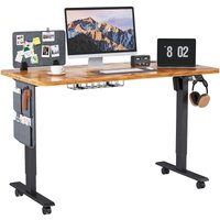 Höhenverstellbarer Schreibtisch (120 x 60 cm) Einfache Montage Schreibtisch Höhenverstellbar Elektrisch mit 4 Memory-Steuerung und Kabelmanagement von MAIDESITE
