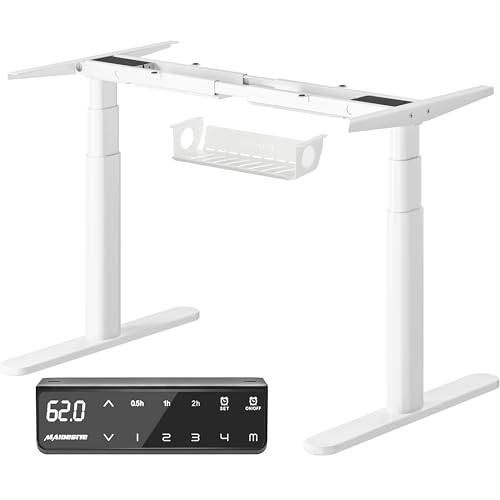 MAIDeSITe EL2 Plus Art Höhenverstellbarer Schreibtisch Gestell mit Ovaler Beindesign, Elektrisch Dualmotor Tischgestell höhenverstellbar mit 62-125cm, 4 Memory-Steuerung Schreibtisch höhenverstellbar von MAIDeSITe
