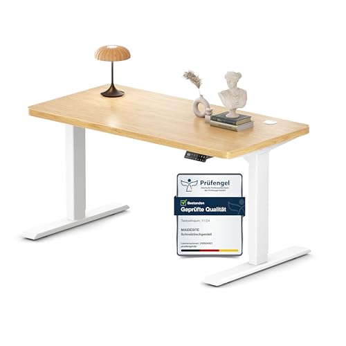MAIDeSITe Höhenverstellbarer Schreibtisch (120x60cm), Höhenverstellbar Stehtisch Elektrisch, Energieeffizient‌ Flüsterleiser Dualmotor Traglast 160kg Mit Kollisionsschutz Funktion - S2 Pro von MAIDeSITe