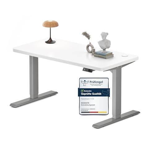 MAIDeSITe Höhenverstellbarer Schreibtisch (120x60cm), Höhenverstellbar Stehtisch Elektrisch, Energieeffizient‌ Flüsterleiser Dualmotor Traglast 160kg Mit Kollisionsschutz Funktion - S2 Pro von MAIDeSITe
