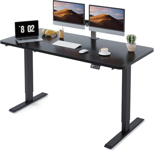 MAIDeSITe Höhenverstellbarer Schreibtisch 140 x 70 cm - Elektrisch mit 4 LED Memory-Steuerung - Sitz & Stehpult -Schreibtisch Höhenverstellbar mit Tischplatte (S1 Pro) von MAIDeSITe