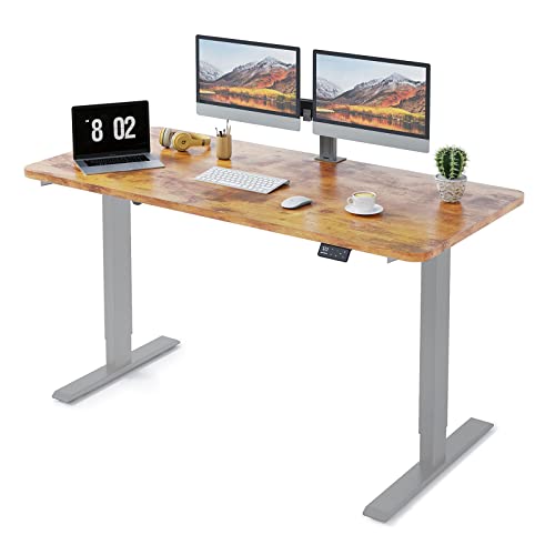 MAIDeSITe Höhenverstellbarer Schreibtisch 140 x 70 cm - Schreibtisch Höhenverstellbar Elektrisch mit 4 LED Memory-Steuerung - Sitz & Stehpult mit Tischplatte (S1 Pro) von MAIDeSITe
