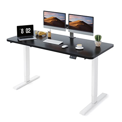 MAIDeSITe Höhenverstellbarer Schreibtisch 140 x 70 cm - Elektrisch mit 4 LED Memory-Steuerung - Sitz & Stehpult von MAIDeSITe