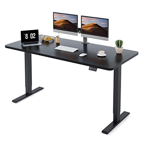 MAIDeSITe Höhenverstellbarer Schreibtisch 160 x 80 cm - Elektrisch Mit 4 LED Memory-Steuerung - Sitz & Stehpult - Mit Tischplatte (S1 Pro) von MAIDeSITe