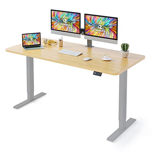 MAIDeSITe Höhenverstellbarer Schreibtisch 160 x 80 cm - Schreibtisch Höhenverstellbar Elektrisch mit 4 LED Memory-Steuerung - Sitz & Stehpult mit Tischplatte (S1 Pro) von MAIDeSITe