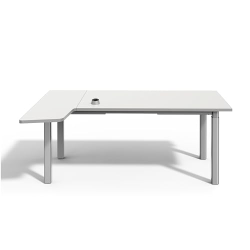 MAIDeSITe Höhenverstellbarer Schreibtisch L Form (180x80 cm) mit 4 Beinen, Elektrisch Vierbeintisch mit 200 kg Tragkraft, Kabelloser Fernbedienung, Dual Motor Arbeitsstation - Space L von MAIDeSITe
