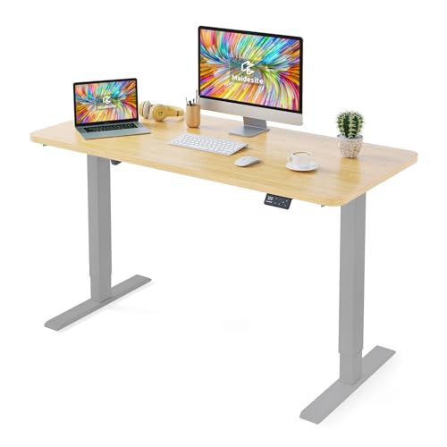 MAIDeSITe Höhenverstellbarer Schreibtisch120 x 60cm-Schreibtisch Höhenverstellbar Elektrisch Sitz & Stehpult -Schreibtisch Höhenverstellbar mit Tischplatte(S1 Pro) von MAIDeSITe