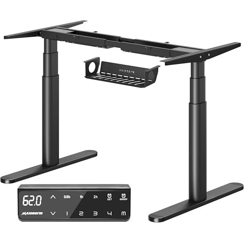MAIDeSITe EL2 Plus Art Höhenverstellbarer Schreibtisch Gestell mit Ovaler Beindesign, Elektrisch Dualmotor Tischgestell höhenverstellbar mit 62-125cm, 4 Memory-Steuerung Schreibtisch höhenverstellbar von MAIDeSITe