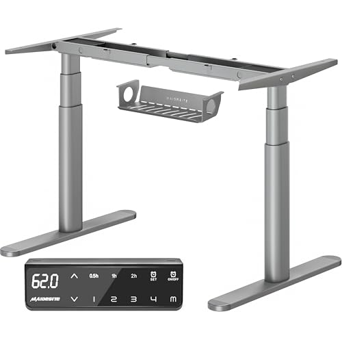 MAIDeSITe EL2 Plus Art Höhenverstellbarer Schreibtisch Gestell mit Ovaler Beindesign, Elektrisch Dualmotor Tischgestell höhenverstellbar mit 62-125cm, 4 Memory-Steuerung Schreibtisch höhenverstellbar von MAIDeSITe