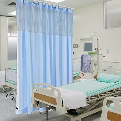 MAIHER Gestreifter Arztbürovorhang, Raumteiler-Vorhang nur zur Raumtrennung (1 Paneel, blau, 1,5 x 2,4 m) von MAIHER
