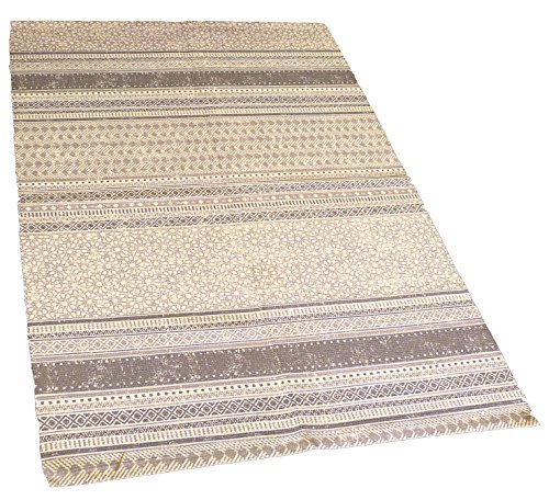 MAIKO 102176 Teppich mit geometrischem Muster, Stoff, Grau, 80 x 50 x 3 cm von MAIKO