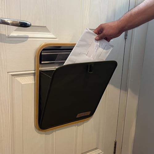 Bambus-Brieffänger, Haustür, kein Bohren, Briefhalter, Stofftasche, Post-Organizer, Briefkasten, Käfig, Zugluftstopper, Haustiersicher, Postschutz, Hundesicher, dekorative Eingangspost von MAIL MORE