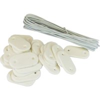Maillestore - Befestigungsset Sichtschutz - Pack mit 20 Sets (26 Clips + 4 m Draht pro Set) Pack mit 20 Sets Weiß von MAILLESTORE