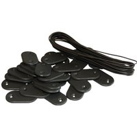 Maillestore - Befestigungsset Sichtschutz - Pack mit 5 Sets (26 Clips + 4 m Draht pro Set) Pack mit 5 Sets grün/grau von MAILLESTORE