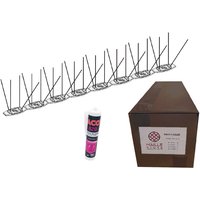 Maillestore - Taubenspikes 10 lfm zum Kleben - Schutz 10 bis 15 cm (2 Tuben Kleber) von MAILLESTORE