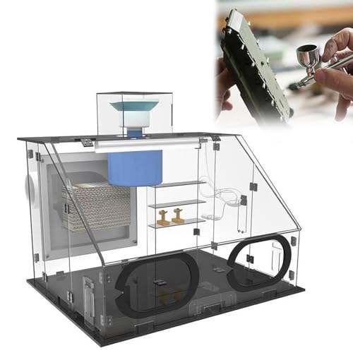 220V-50Hz Tragbare Airbrush Sprühkabine 40W Transparent Paint Booth Kit, Windgeschwindigkeit 1300 Kubikmeter/h, mit LED-Lichtern, Einstellbare Temperatur, für Malerei Modelle, Kunst, Handwerk von MAIMAILE
