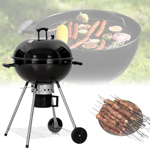 Holzkohlegrill Grill, Abdeckhaube Ø 585x175mm, Grillfläche 545x545mm, mit Aschefalle, eingebautem Thermometer und klappbarem Grill, platzsparend und leicht zu reinigen, für Outdoor Kochen Barbecue Holzkohlegrill Grill, Abdeckhaube Ø 585x175mm, Grillfläche 545x545mm, mit Aschefalle, eingebautem Thermometer und klappbarem Grill, platzsparend und leicht zu reinigen, für Outdoor Kochen Barbecue von MAIMAILE