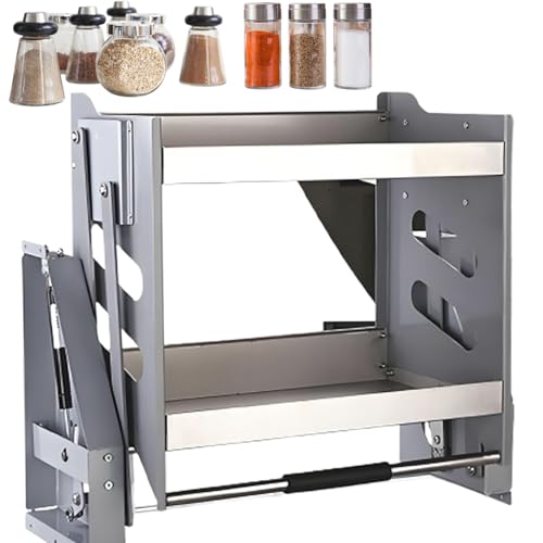 MAIMAILE Schrank-Organizer mit 2 Ebenen, 30 kg Traglast, Schrankbreite 86–87 cm, Hub-Design, rostfrei, wasserdicht und leicht zu reinigen, für Küche, Bad, Heimbüro von MAIMAILE