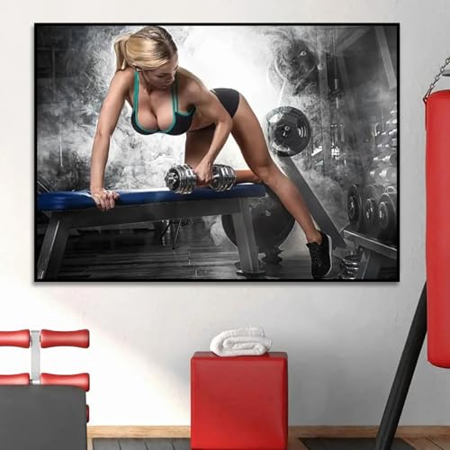 Sexy Girl-Poster, Bodybuilding-Mädchen, Malerei, Fitness-Sport-Poster, Motivationsposter, Bilder für die Heimdekoration, 20 x 40 cm Rahmen Sexy Girl-Poster, Bodybuilding-Mädchen, Malerei, Fitness-Sport-Poster, Motivationsposter, Bilder für die Heimdekoration, 20 x 40 cm Rahmen von MAIMANG