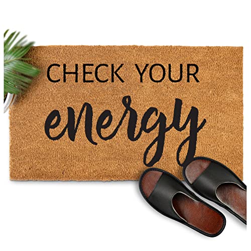 Check Your Energy Fußmatte Outdoor Eingang 76.2x43.2 cm, lustige Fußmatte, überprüfen Sie Ihre Energie Outdoor Fußmatte lustig, lustige Fußmatte für den Außeneingang von MAINEVENT