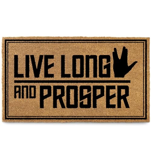 MAINEVENT Fußmatte "Live Long and Prosper", 76,2 x 43,2 cm, Stern-Fans, Outdoor-Dekoration, Nerd-Willkommensmatte, geekige Heimdekoration von MAINEVENT