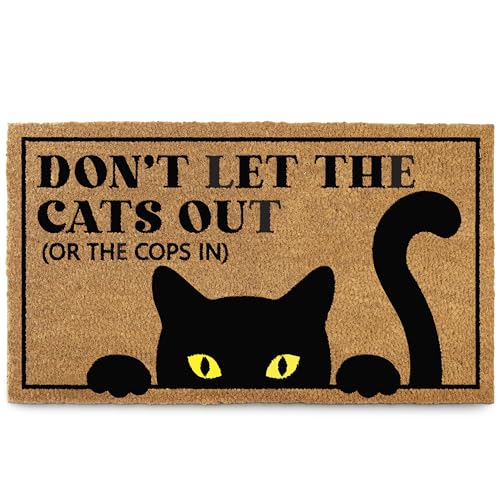 MAINEVENT Lustige Fußmatte mit Aufschrift "Don't Let The Cats Out or The Cops in", 76,2 x 43,2 cm, schwarze Katze, Geschenk MAINEVENT Lustige Fußmatte mit Aufschrift "Don't Let The Cats Out or The Cops in", 76,2 x 43,2 cm, schwarze Katze, Geschenk von MAINEVENT