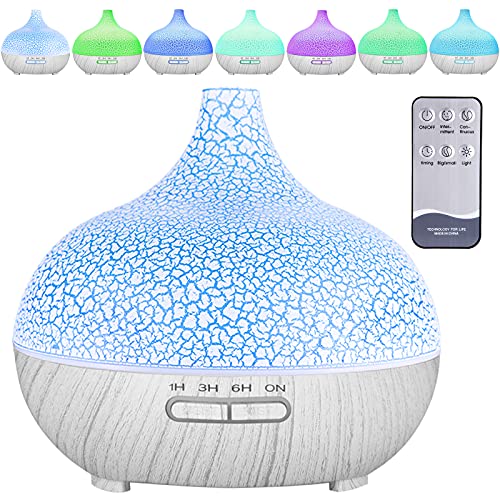MAISITOO 550ml Aroma Diffuser, Ultra Leise Ultraschall Luftbefeuchter ,Ätherische Öle ,BPA-Free Aromatherapie Humidifier für Schlafzimmer Yoga Spa,7 Farben LED Lichter (Weiß) von MAISITOO