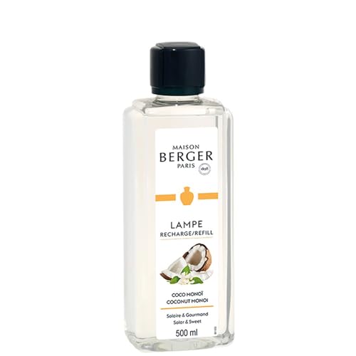 MAISON BERGER - Refill Lampe Berger Coco Monoï - Gebrauchsfertig - Reinigt und beduftet - Feine, gleichmäßige und lang anhaltende Beduftung - 500ml von MAISON BERGER