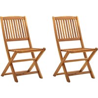2 Stk. Klappbare Gartenstühle Faltbare Gartenstühle Klappstuhl Massivholz Akazie BZRBD315296 BonneVie von MAISON CHIC