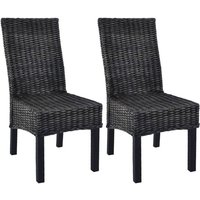 2er Set Esszimmerstühle Wohnzimmerstühle Stühle für Esszimmer Wohnzimmer & Schlafzimmer Schwarz Kubu Rattan und Mango Holz DE17682 2er Set Esszimmerstühle Wohnzimmerstühle Stühle für Esszimmer Wohnzimmer & Schlafzimmer Schwarz Kubu Rattan und Mango Holz DE17682 von MAISON CHIC