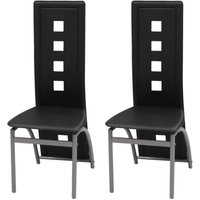 2er Set Esszimmerstühle Wohnzimmerstühle Stühle für Esszimmer Wohnzimmer & Schlafzimmer Schwarz Kunstleder DE88449 von MAISON CHIC