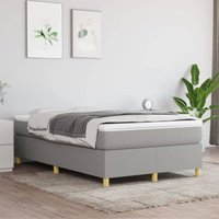 Boxspringbett Doppelbett Bett für Schlafzimmer Hellgrau 120x200 cm Stoff DE48290 von MAISON CHIC