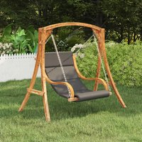 Hängeliege mit Kissen Hollywoodschaukel Gartenliege Schaukelbank für Garten & Terrasse Massiv Bugholz mit Teak-Finish DE32984 von MAISON CHIC